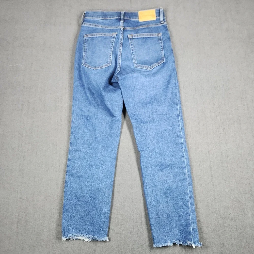Everlane Jeans Womens Size 24 Ankle High Rise Slim Straight Cigarette Button Fly
